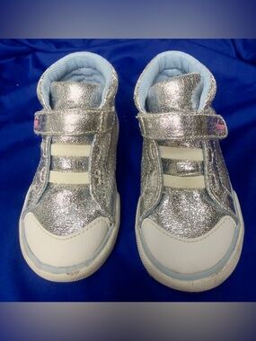 See Kai Run Drew silver high-top sneakers